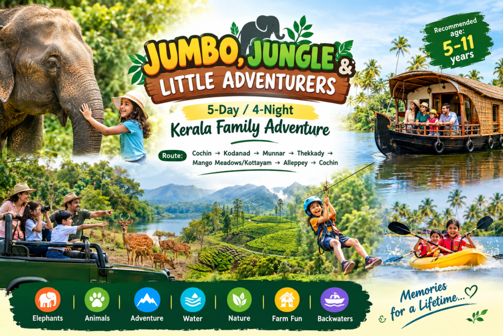 Package jumbo jungle and little adventures children with elephant special tour package